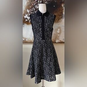 Betsey Johnson fully lined black sleeveless collared dress size 6 NWOT~